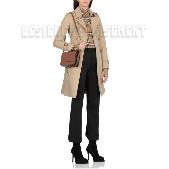 BURBERRY brown & black GRACE calfskin Leather convertible Small shoulder Bag NWT - Picture 12 of 14